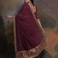 Jyoti Fashion Women's Wine Coding Sequence Georgette Saree with Blouse | Swadesiicart