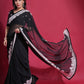 Jyoti Fashion Women's Black Coding Work Georgette Saree with Blouse | Swadesiicart