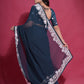 Jyoti Fashion Women's Morpich Coding Work Georgette Saree with Blouse | Swadesiicart