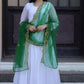 Jyoti Fashion Women's White Faux Georgette Butti work Anarkali Dress with Dupatta | Swadesiicart