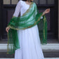 Jyoti Fashion Women's White Faux Georgette Butti work Anarkali Dress with Dupatta | Swadesiicart