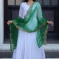 Jyoti Fashion Women's White Faux Georgette Butti work Anarkali Dress with Dupatta | Swadesiicart
