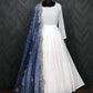 Jyoti Fashion Women's White Georgette Butti work Partywear Anarkali Dress with Dupatta | Swadesiicart