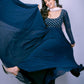 Jyoti Fashion Women's Navy Blue Faux Blooming Thread Embroidery Partywear Anarkali Dress with Dupatta | Swadesiicart