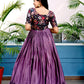 Jyoti Fashion Women's Purple Sequins Work Chinon Partywear Anarkali Dress | Swadesiicart
