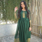Jyoti Fashion Women's Green Chiffon Zari Woven Festive Anarkali Dress | Swadesiicart