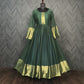 Jyoti Fashion Women's Green Chiffon Zari Woven Festive Anarkali Dress | Swadesiicart