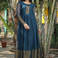 Jyoti Fashion Women's Blue Chiffon Zari Woven Festive Anarkali Dress | Swadesiicart