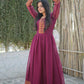 Jyoti Fashion Women's Wine Chiffon Zari Woven Festive Anarkali Dress | Swadesiicart