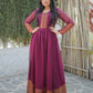 Jyoti Fashion Women's Wine Chiffon Zari Woven Festive Anarkali Dress | Swadesiicart
