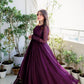 Jyoti Fashion Women's Wine Faux Blooming Sequins Embroidery Partywear Anarkali Dress with Dupatta | Swadesiicart