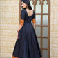 Jyoti Fashion Women's Black Silk Jacquard Weaving Festive Anarkali Dress | Swadesiicart