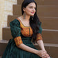 Jyoti Fashion Women's Green Silk Jacquard Weaving Festive Anarkali Dress | Swadesiicart