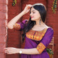 Jyoti Fashion Women's Purple Silk Jacquard Weaving Festive Anarkali Dress | Swadesiicart