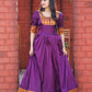 Jyoti Fashion Women's Purple Silk Jacquard Weaving Festive Anarkali Dress | Swadesiicart