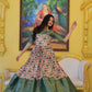 Jyoti Fashion Women's Green Soft Silk Patola Print with Jacquard Weaving Work Anarkali Dress | Swadesiicart