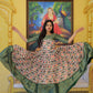 Jyoti Fashion Women's Green Soft Silk Patola Print with Jacquard Weaving Work Anarkali Dress | Swadesiicart