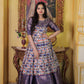 Jyoti Fashion Women's Wine Soft Silk Patola Print with Jacquard Weaving Work Anarkali Dress | Swadesiicart