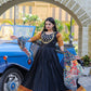 Jyoti Fashion Women's Black Silk Jacquard Weaving with Embroidery Work Anarkali Dress with Dupatta | Swadesiicart