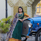 Jyoti Fashion Women's Green Silk Jacquard Weaving with Embroidery Work Anarkali Dress with Dupatta | Swadesiicart