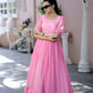 Jyoti Fashion Women's Pink Faux Georgette Printed Festive Anarkali Dress | Swadesiicart