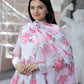 Jyoti Fashion Women's Pink Faux Georgette Floral Digital Printed Anarkali Dress with Dupatta | Swadesiicart
