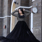 Jyoti Fashion Women's Black Faux Blooming Sequins with Zari Embroidered Anarkali Dress | Swadesiicart