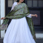 Jyoti Fashion Women's White Georgette Butti work Partywear Anarkali Dress with Dupatta | Swadesiicart