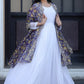Jyoti Fashion Women's White Georgette Butti work Partywear Anarkali Dress with Dupatta | Swadesiicart