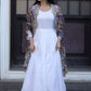 Jyoti Fashion Women's White Georgette Butti work Partywear Anarkali Dress with Dupatta | Swadesiicart