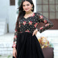 Jyoti Fashion Women's Black Faux Blooming Sequins with Multi Thread Embroidered Anarkali Dress | Swadesiicart