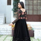 Jyoti Fashion Women's Black Faux Blooming Sequins with Multi Thread Embroidered Anarkali Dress | Swadesiicart