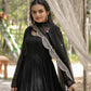 Jyoti Fashion Women's Black Faux Georgette 5 Layer Frill Anarkali Dress with Dupatta | Swadesiicart