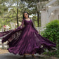 Jyoti Fashion Women's Purple Faux Georgette 5 Layer Frill Anarkali Dress with Dupatta | Swadesiicart
