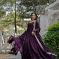 Jyoti Fashion Women's Purple Faux Georgette 5 Layer Frill Anarkali Dress with Dupatta | Swadesiicart