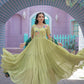 Jyoti Fashion Women's Pista Faux Georgette Thread Embroidery Anarkali Dress with Dupatta | Swadesiicart
