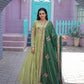 Jyoti Fashion Women's Pista Faux Georgette Thread Embroidery Anarkali Dress with Dupatta | Swadesiicart