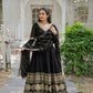 Jyoti Fashion Women's Black Faux Blooming Sequins Embroidery Anarkali Dress with Dupatta | Swadesiicart
