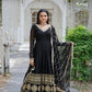 Jyoti Fashion Women's Black Faux Blooming Sequins Embroidery Anarkali Dress with Dupatta | Swadesiicart