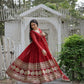 Jyoti Fashion Women's Maroon Faux Blooming Sequins Embroidery Anarkali Dress with Dupatta | Swadesiicart