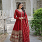 Jyoti Fashion Women's Maroon Faux Blooming Sequins Embroidery Anarkali Dress with Dupatta | Swadesiicart