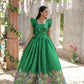 Jyoti Fashion Women's Green Dola Silk Printed Festive Designer Anarkali Dress | Swadesiicart