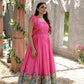 Jyoti Fashion Women's Pink Dola Silk Printed Festive Designer Anarkali Dress | Swadesiicart