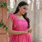 Jyoti Fashion Women's Pink Dola Silk Printed Festive Designer Anarkali Dress | Swadesiicart
