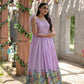 Jyoti Fashion Women's Purple Dola Silk Printed Festive Designer Anarkali Dress | Swadesiicart