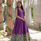 Jyoti Fashion Women's Wine Dola Silk Printed Festive Designer Anarkali Dress | Swadesiicart