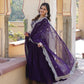 Jyoti Fashion Women's Purple Faux Blooming Jacquard with Sequins Embroidered Anarkali Dress with Dupatta | Swadesiicart
