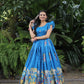 Jyoti Fashion Women's Sky Blue Dola Silk Printed Festive Designer Anarkali Dress | Swadesiicart
