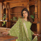 Jyoti Fashion Women's Green Faux Georgette Embroidered Partywear Anarkali Dress with Dupatta | Swadesiicart