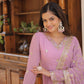 Jyoti Fashion Women's Purple Faux Georgette Embroidered Partywear Anarkali Dress with Dupatta | Swadesiicart